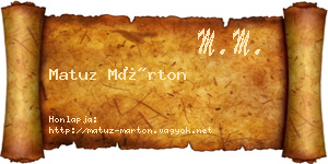 Matuz Márton névjegykártya