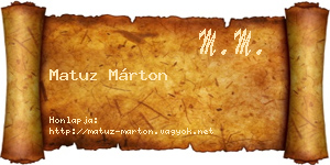 Matuz Márton névjegykártya