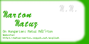 marton matuz business card